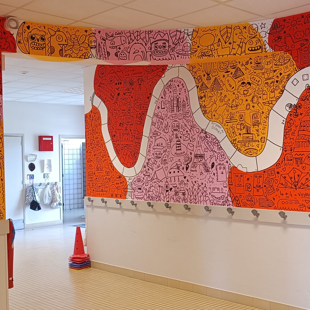 Fresque murale école Les Lucioles – Luceau (72)