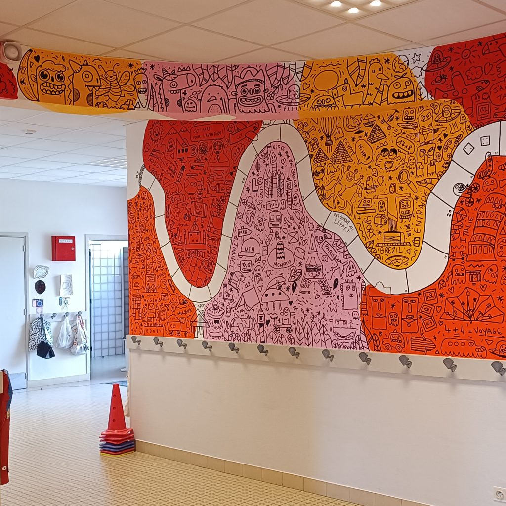 Fresque murale école Les Lucioles – Luceau (72)