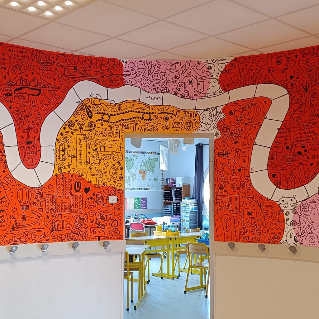 Fresque murale école Les Lucioles – Luceau (72)