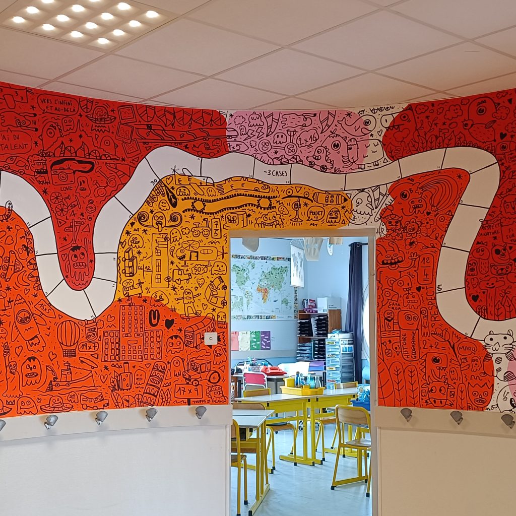 Fresque murale école Les Lucioles – Luceau (72)