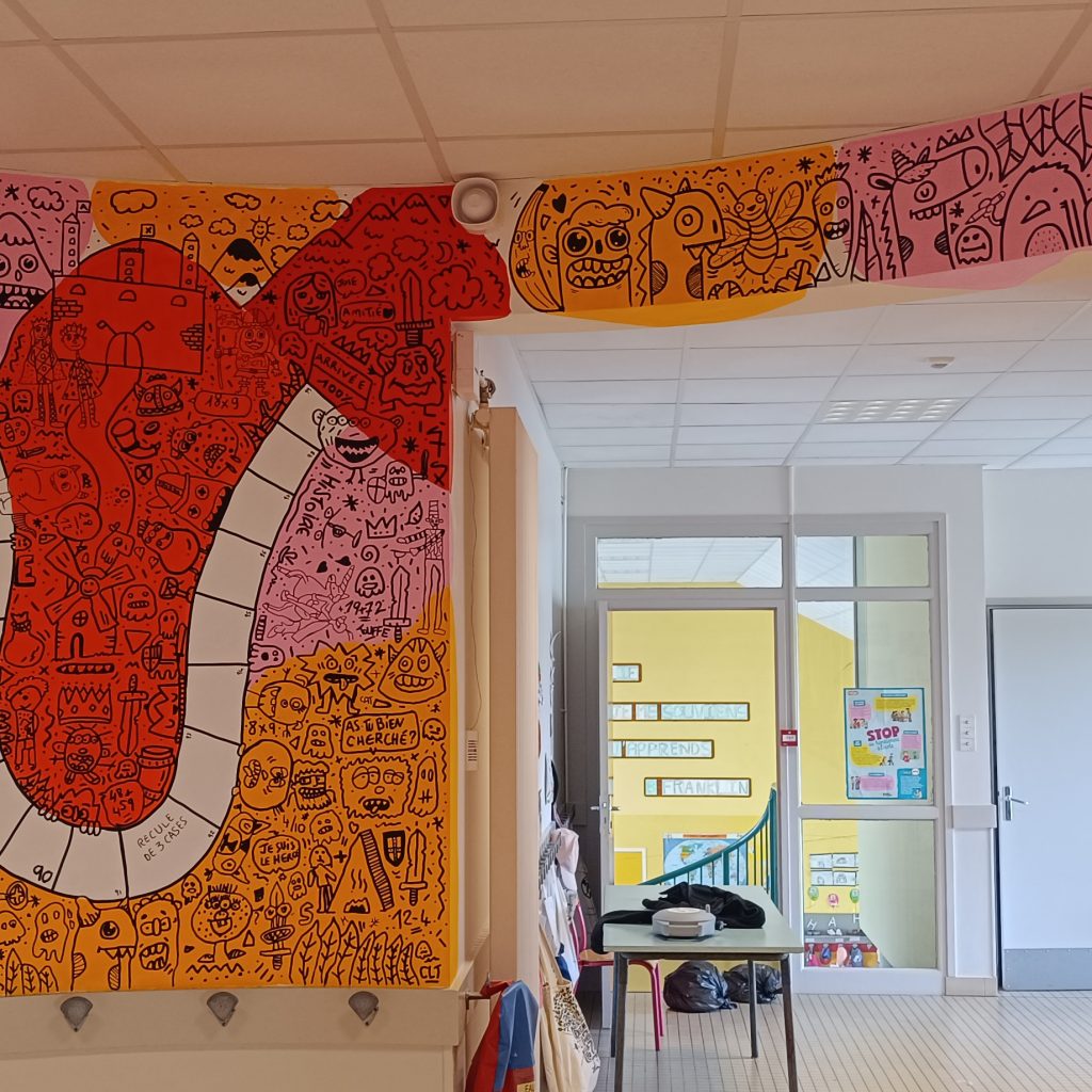 Fresque murale école Les Lucioles – Luceau (72)