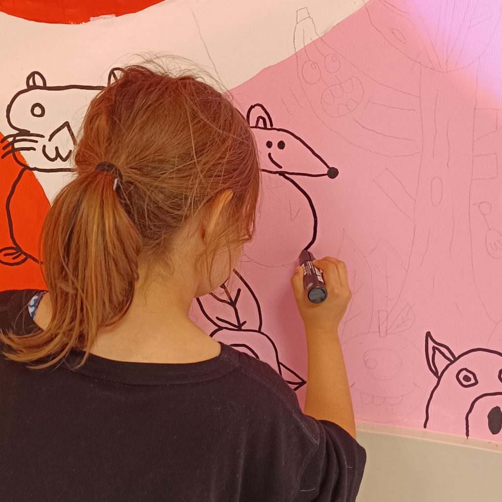 Fresque murale école Les Lucioles – Luceau (72)