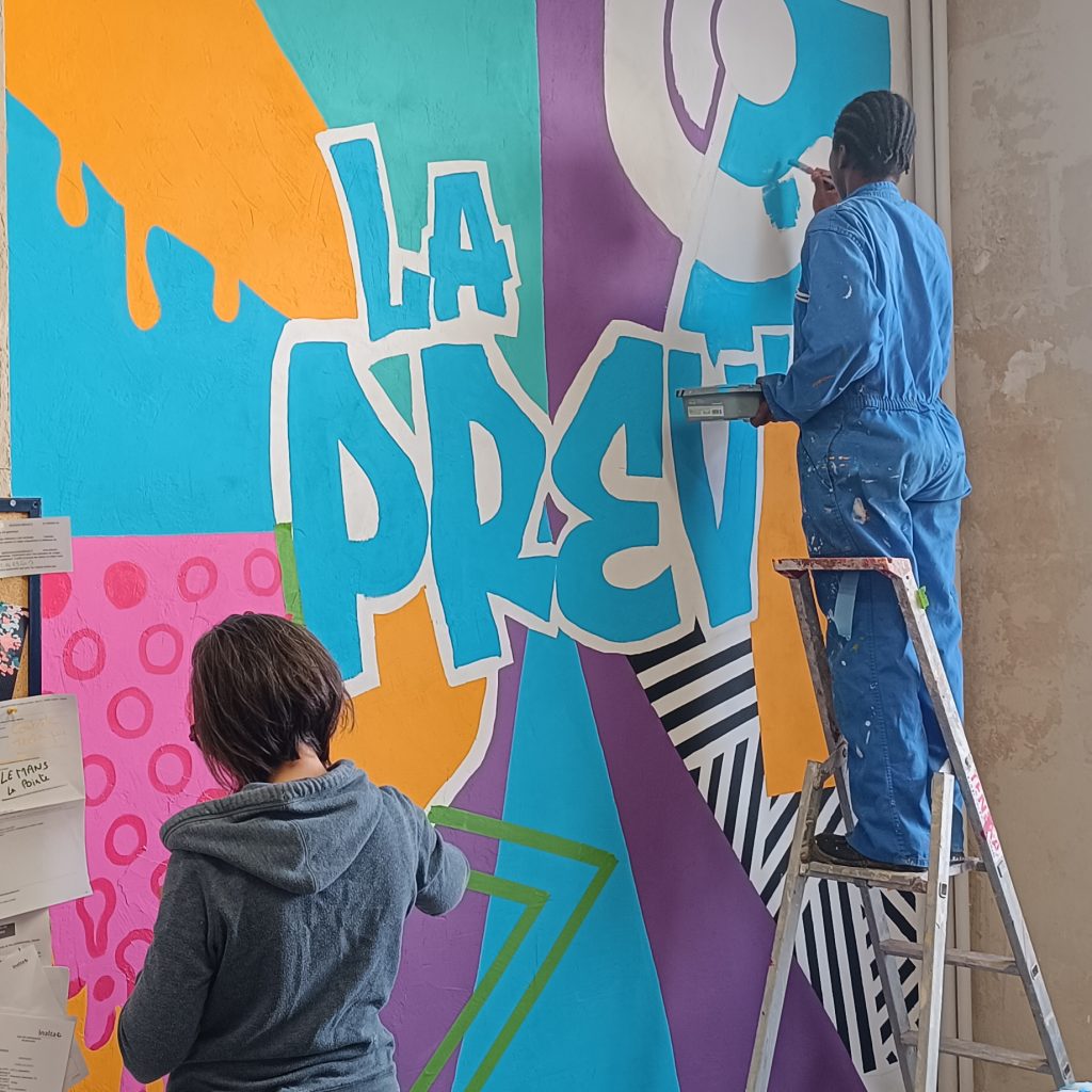 Fresque murale participative – Service de Prévention Spécialisée INALTA