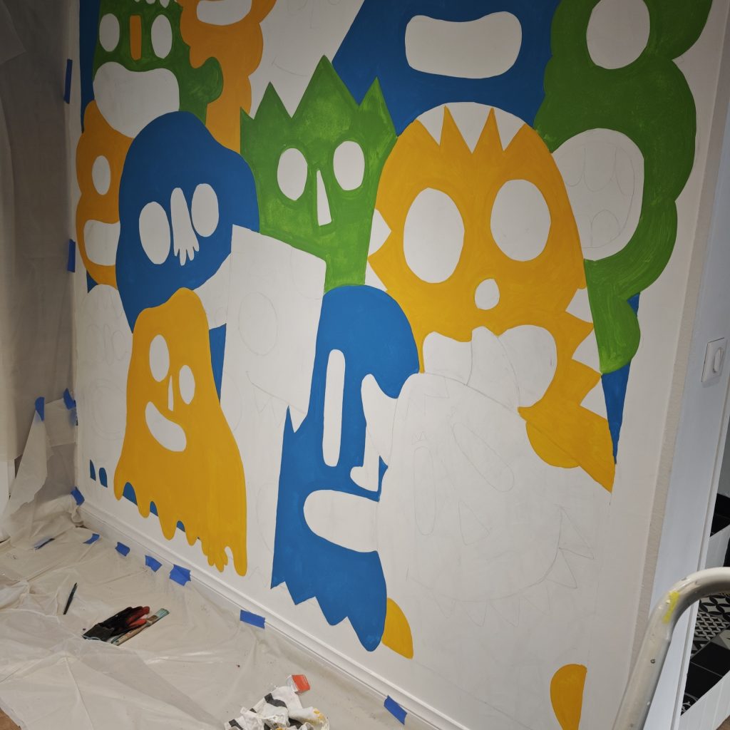 Fresque murale monstres chez des particuliers – Entrée de maison | Cédric La Touffe, muraliste