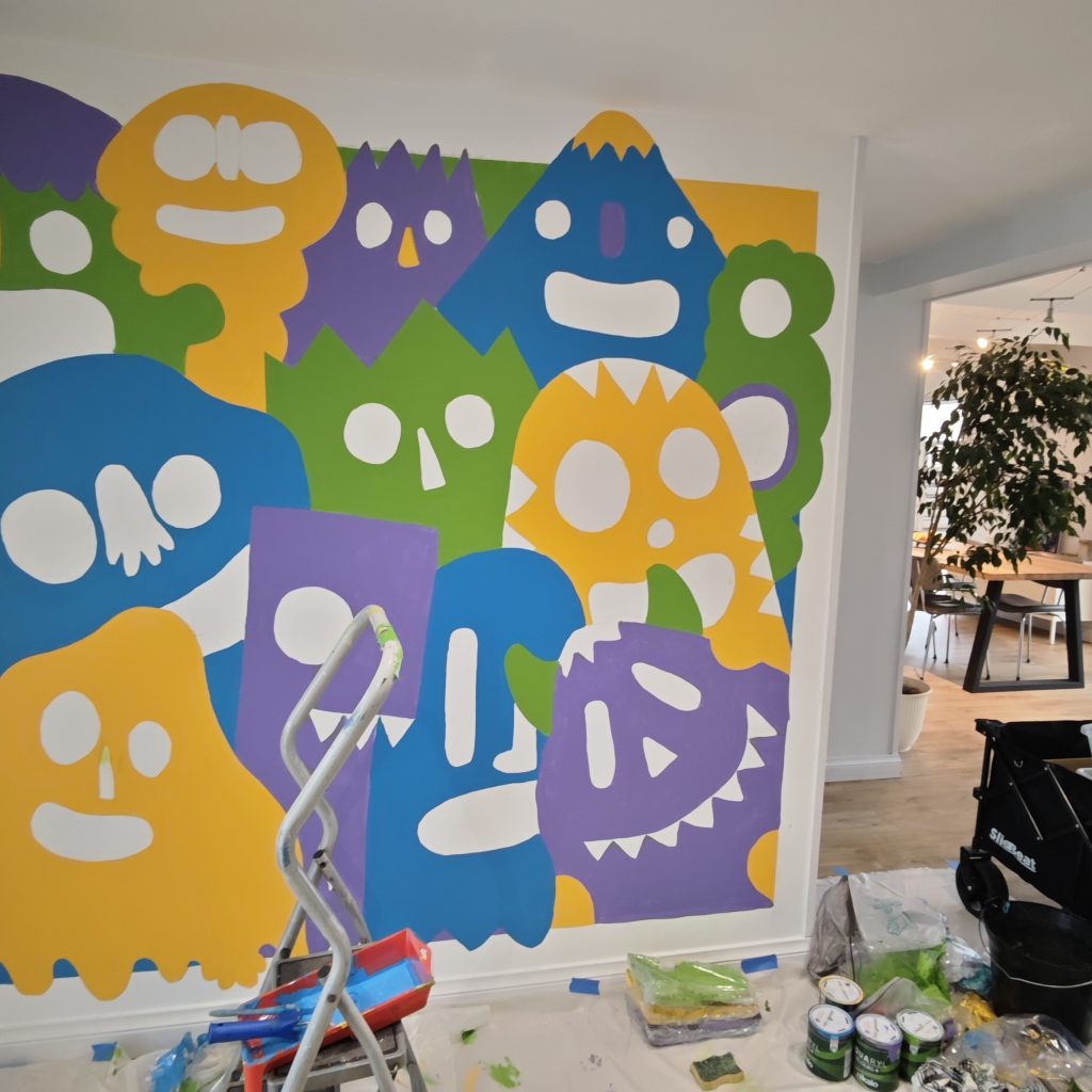 Fresque murale monstres chez des particuliers – Entrée de maison | Cédric La Touffe, muraliste