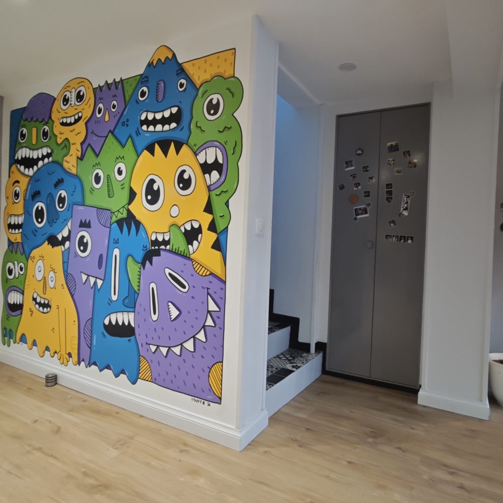 Fresque murale monstres chez des particuliers – Entrée de maison | Cédric La Touffe, muraliste